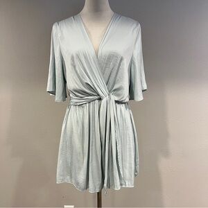 She + Sky Soft Blue short sleeves flowy mini romper size medium‎
